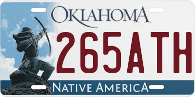 OK license plate 265ATH