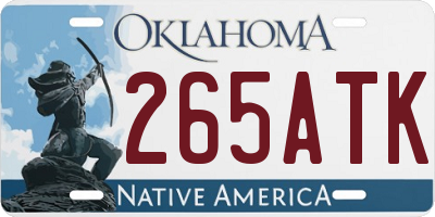 OK license plate 265ATK