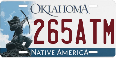 OK license plate 265ATM