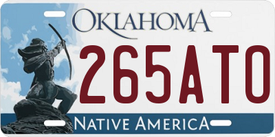 OK license plate 265ATO