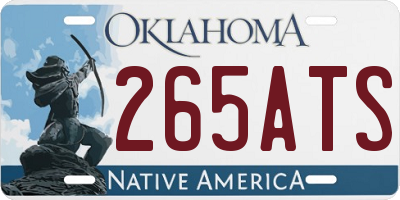 OK license plate 265ATS