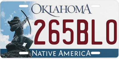OK license plate 265BLO