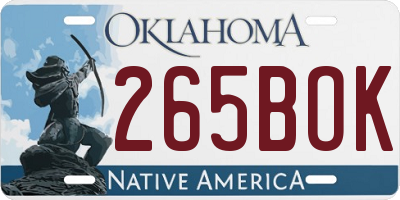 OK license plate 265BOK