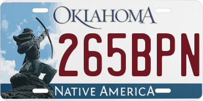 OK license plate 265BPN