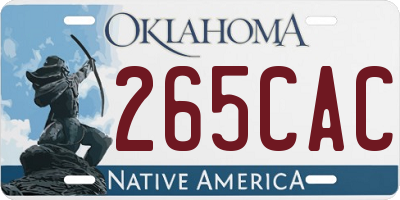 OK license plate 265CAC