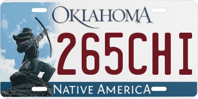 OK license plate 265CHI