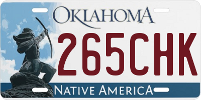 OK license plate 265CHK