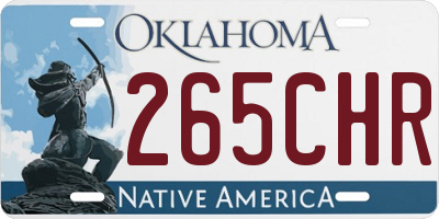 OK license plate 265CHR