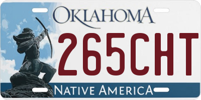 OK license plate 265CHT