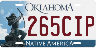 OK license plate 265CIP