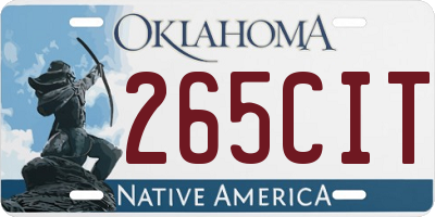 OK license plate 265CIT
