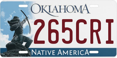 OK license plate 265CRI