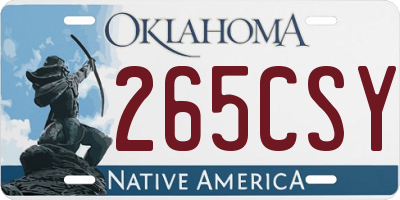 OK license plate 265CSY