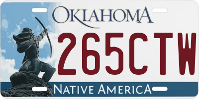 OK license plate 265CTW