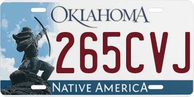OK license plate 265CVJ