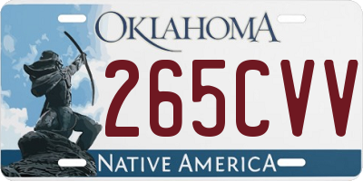 OK license plate 265CVV