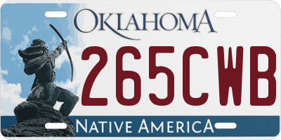 OK license plate 265CWB