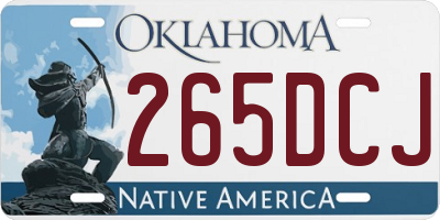 OK license plate 265DCJ