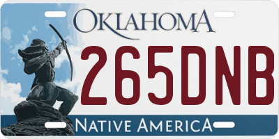 OK license plate 265DNB