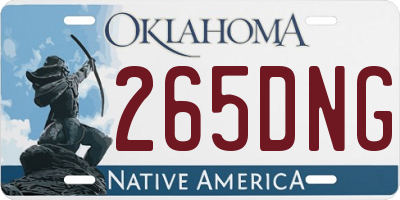 OK license plate 265DNG