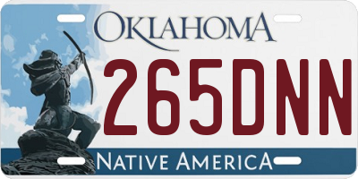 OK license plate 265DNN