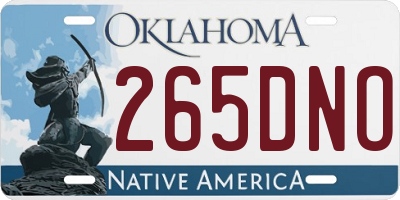 OK license plate 265DNO