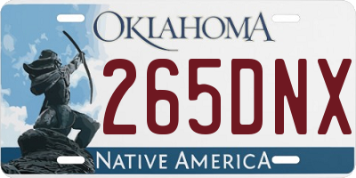 OK license plate 265DNX
