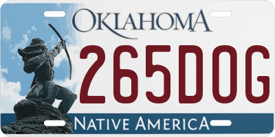 OK license plate 265DOG