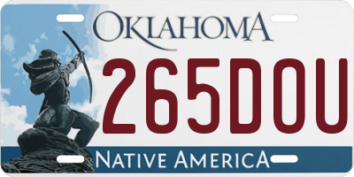 OK license plate 265DOU