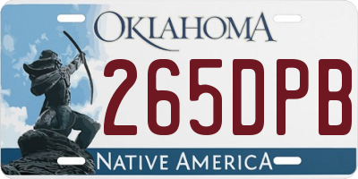OK license plate 265DPB