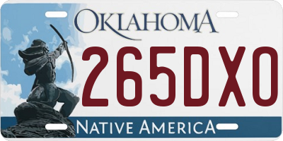 OK license plate 265DXO