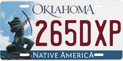 OK license plate 265DXP