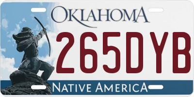 OK license plate 265DYB