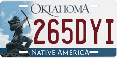 OK license plate 265DYI
