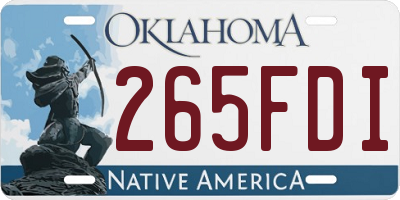 OK license plate 265FDI