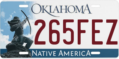 OK license plate 265FEZ