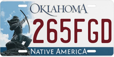 OK license plate 265FGD