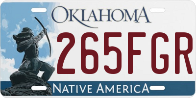 OK license plate 265FGR
