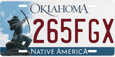 OK license plate 265FGX