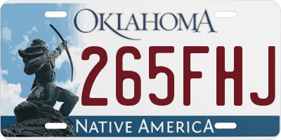 OK license plate 265FHJ