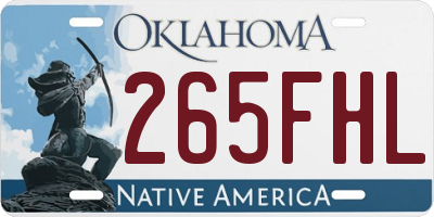 OK license plate 265FHL