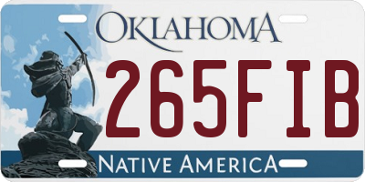 OK license plate 265FIB