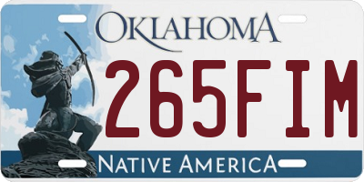OK license plate 265FIM