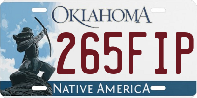 OK license plate 265FIP