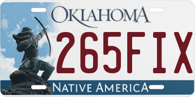 OK license plate 265FIX