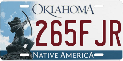 OK license plate 265FJR