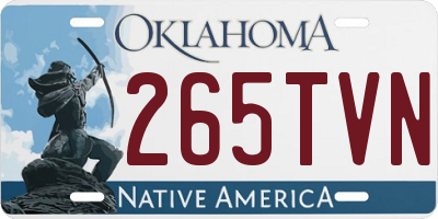 OK license plate 265TVN