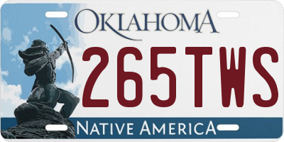 OK license plate 265TWS