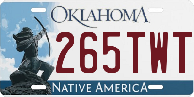 OK license plate 265TWT