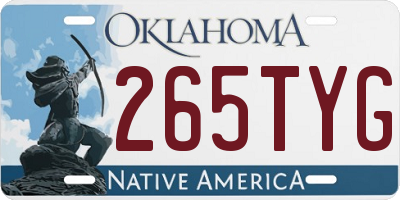OK license plate 265TYG